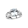 14K White Gold 0.04 ct. Diamond and 2 1/2 ct. Aquamarine Ring