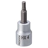 プロクソン(PROXXON) ヘックスビットソケット 3/8" ショート(50mm) 4mm No.83575