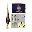 Kansas 3ft x 5ft Flag Flagpole Base and Tassel
