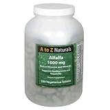 A to Z Naturals Alfalfa, Vegetarian Tablets, 1000 mg, 500 tablets