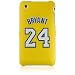 Kobe Bryant #24 Los Angeles Lakers Yellow Jersey Rubber Feel Crystal Snap-On Cover Case Cell Phone Protector for Apple iPhone 3G + Lanyard Gift