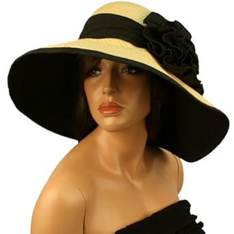 Summer Beach Straw Big Bow Floppy Wide Church Adjustable Hat Cap 57cm Natural