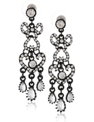 Betsey Johnson "Iconic Jet Setters" Crystal Chandelier Teardrop Earrings