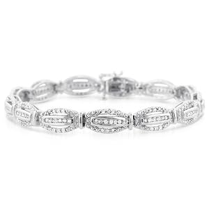 Click here to buy 1.00 Carat Diamond Sterling Silver Bracelet - 7.