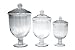 Gerson Apothecary Glass Jars with Lids, Set of 3