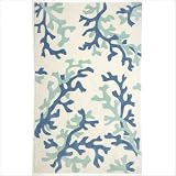 Jaipur Rugs Inc Hand Tufted, Coral Fixation Turquoise White/Sea Green, 3.6 by 5.6