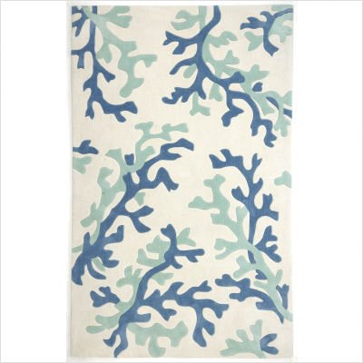 Jaipur Rugs Inc Hand Tufted, Coral Fixation Turquoise White/Sea Green, 3.6 by 5.6
