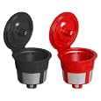 Solofill  Cup, Refillable Cup For Keurig K-Cup Brewers, Red and Black (Pack of 2)