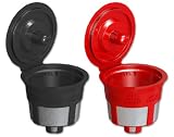 Solofill  Cup, Refillable Cup For Keurig K-Cup Brewers, Red and Black (Pack of 2)