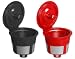 Solofill Cup, Refillable Cup For Keurig K-Cup Brewers, Red and Black, 2-Count Pack