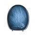 Abattant de toilette WC - En bois laqué bleu - 42.5x35cm
