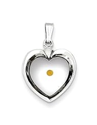 Sterling Silver Large Heart With Mustard Seed Pendant