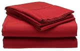 Pike Street Microfiber Solid Queen Sheet Set, Burgundy
