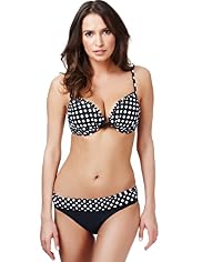 Frill Trim Spotted Underwired Bikini Top