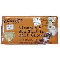 55% Dark Chocolate with Almonds and Sea Salt Bar 3.2oz: 12 Count