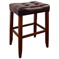 2-pc.Tufted Seat Saddle Stools - Cherry (29"H)