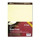 2-Sided Perforated Top Quadrille Pad, 4x4 Squares/Inch, 8-1/2" x 11-3/4", 50/Pad AMP22143
