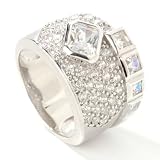 Sterling Silver / Platinum Multi Cubic Zirconia Stone Designer Ring