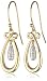 18k Yellow Gold Plated Sterling Silver Two-Tone Teardrop Dangle Earrings