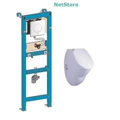 WISA Urinal Vorwandelement Excellent XS und Urinal Keramik Ceravid Leo mit Deckel f�r Privatbad Komplettset