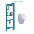 WISA Urinal Vorwandelement Excellent XS und Urinal Keramik Ceravid Leo mit Deckel f�r Privatbad Komplettset