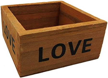 HuangHang Square Pine Wooden Box Succulent Plants Potted Flower Pot 10*10*5 1p