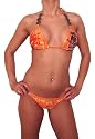 New Ed Hardy By Christian Audigier Rhinestone "Snake" 3 Rings Design Women's Bikini 2 Piece Swimsuit~ Newest 2009 Collection in Orange