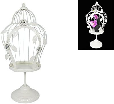 49Cm Cream Chabby Chic Metal Pot Plant Or Candle Holder