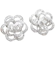 Women 14k White Gold 0.54ctw diamond Stud earring 22 LE138 Size 4