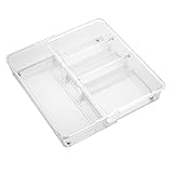 InterDesign Linus Expandable Kitchen Drawer Organizer for Silverware, Spatulas, Gadgets - 12" x 7" x