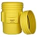 Eagle 1690 Yellow Blow-Molded HDPE Overpack Drum with Screw-On Lid, 95 gallon Capacity, 41.25" Height, 31" Diameter