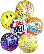 Floral Half Dozen Mylar Balloon Bouquet, Get Well