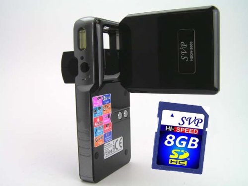 SVP HDDV-3000 12MP Max. 6-in-1 Multi-Functional Camcorder with Rare Huge Flip LCD! (8GB High Speed SD Card included)