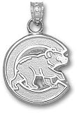Chicago Cubs Solid Sterling Silver ''C'' Bear 5/8'' Pendant