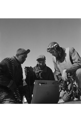 Tuskegee Airmen - Roscoe C. Brown, Marcellus G. Smith, and Benjamin O. Davis, Ramitelli, Italy - March, 1945, 12x18 Canvas Print, Gallery Wrap