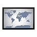 Push Pin Travel Maps Blue Ice World with Black Frame and Pins 24 x 36