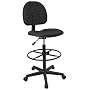 Drafting Stool with Designer Black Fabric Seat - BT-659-BLK-ARMS-GG