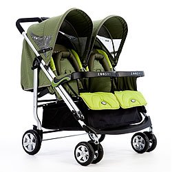 Tango Double Stroller in Olive Waves