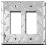 Diamond Life MC2GF.D Formula 1Wall Plate XL Double GFI 5 H x 5 W Diamond Plate - Case of 25