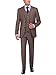 Luciano Natazzi Men's Two Button Tweed 3 Piece Modern Fit Vested Suit