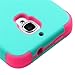 MYBAT TUFF Hybrid Phone Protector Cover for Alcatel 7024W One Touch Fierce - Retail Packaging - Teal/Pink