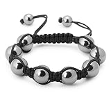 Jabari Disco Ball Bracelet - Hematite Gemstone Mens Jewelry - 14MM