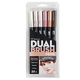 Tombow dual brush pen 6 Color portrait set (085014561655)