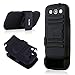 Galaxy s3 case,S3 Case, ULAK [Heavy Duty] Black Holster Protective Hybrid Case with Built-in Kickstand Belt Clip Dust Scratch Shock Resistance Anti-slip Cover for Samsung Galaxy S3 III i9300
