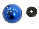 10x1.5mm Thread 6 speed Shift Knob in Blue Round Billet Aluminum for 2000-2009 02-09 Honda S2000