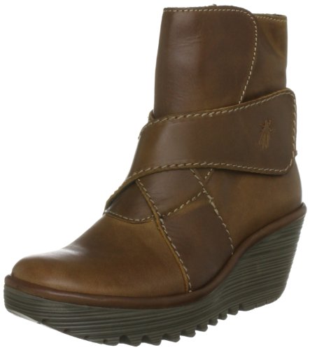 Fly London Women's Yeddo Leather Patent Platforms Boots