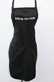 Black Embroidered Apron Schtup the cook!