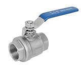 uxcell　ボールバルブ　全ポート　プラスチックレバーハンドル　真鍮　1BSP ネジ