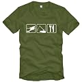 Angler Triathlon T-Shirt - olive - Gr. S bis XXL ( Angel Shirt, Angeln, Fischen )