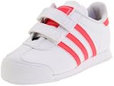adidas Originals Samoa Leather Comfort Retro Sneaker (Infant/Toddler),White/Turbo/White,7.5 M US Toddler